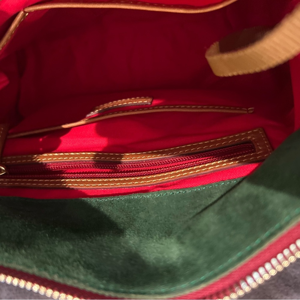 Dooney & Bourke Florentine Leather Satchel with Crossbody Strap - Natural - Picture 8 of 9